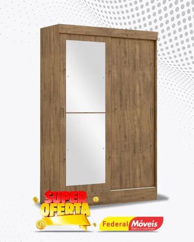 Guarda Roupa 2 Portas 2 Gavetas e Espelho Super Lindo Fazemos Entrega