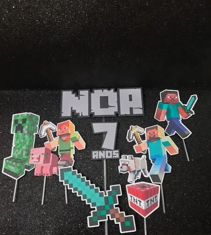 Topper de Bolo Minecraft - Roupas - Aribiri, Vila Velha 1253717596