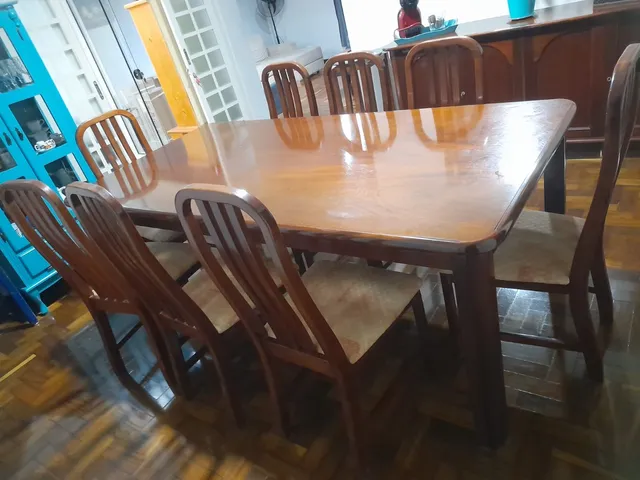 Mesa de Jantar e Sinuca Sextavada com Tampo de Jantar Nova imbuia