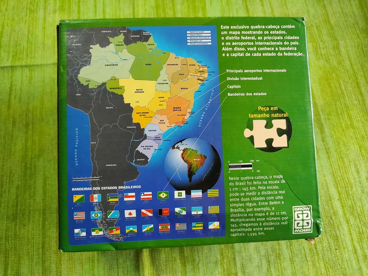 Quebra-cabeça Mapa do Brasil 250 Peças - Foto 2