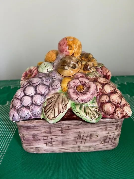 Decoração Fruteira Porcelana 20x18 cms -Antiga (crédito, débito, Pix e PicPay ) - Foto 5