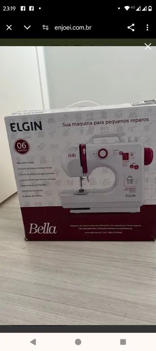 Máquina De Costura Portátil Bella Bl-1200 Elgin Bivolt - Foto 2