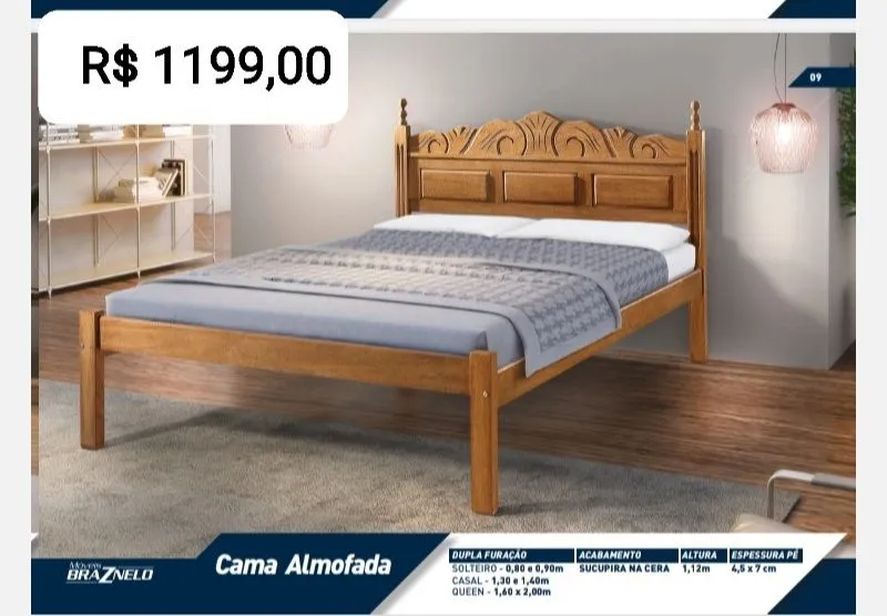 Cama casal e beliche sucupira