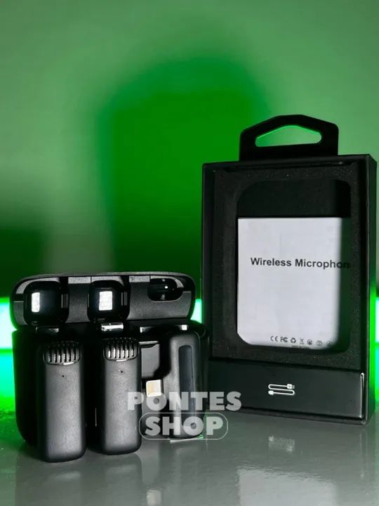 Microfone de lapela J13 lavalier duplo- Sem fio