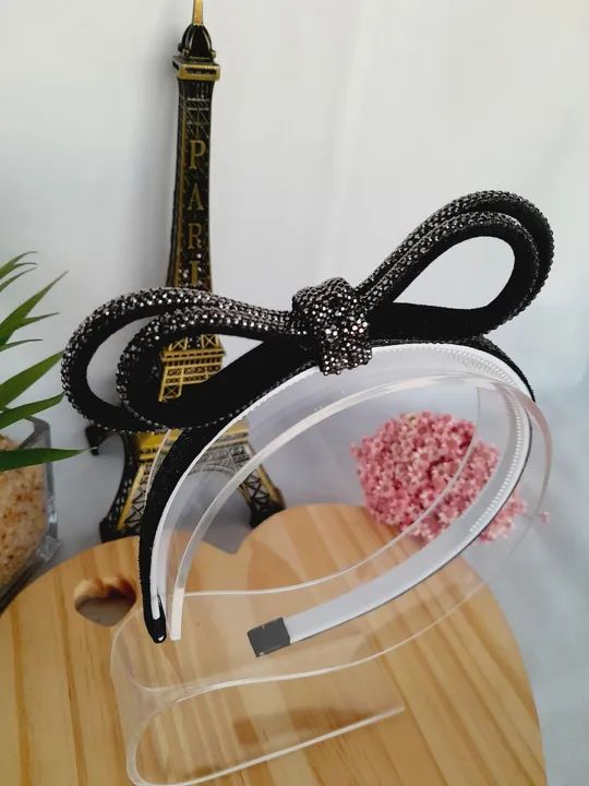 TIARA DE CABELO COM LAÇO EM STRASS - 3 PEÇAS  - Foto 4