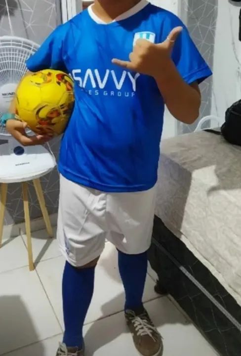 Conjunto Neymar infantil kit camisa shorts meião <br> - Foto 5