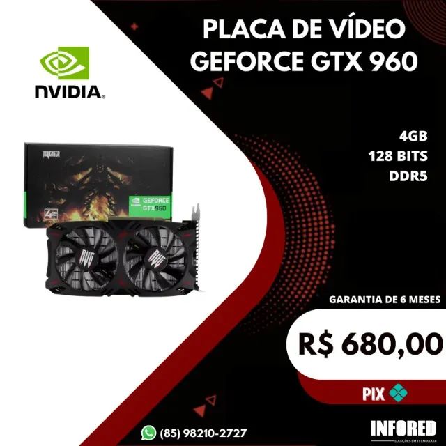 Placa de vídeo Geforce GTX 960 - Placas de Vídeo - Siqueira, Fortaleza  1361477392 | OLX