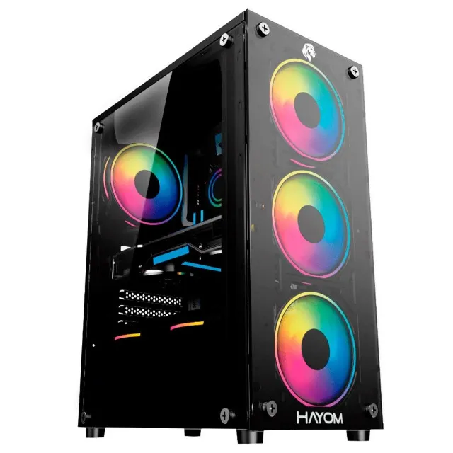 Gabinete Gamer, 4x Cooler Fan RGB, Lateral e Frontal em Vidro Temperado