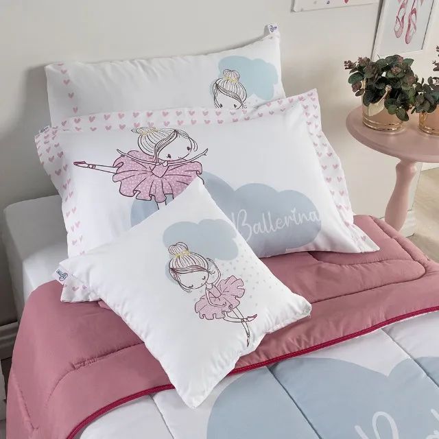 Kit Edredom 05 Peças Juvenil Hipercal 400 Fios Ballerina - Foto 4