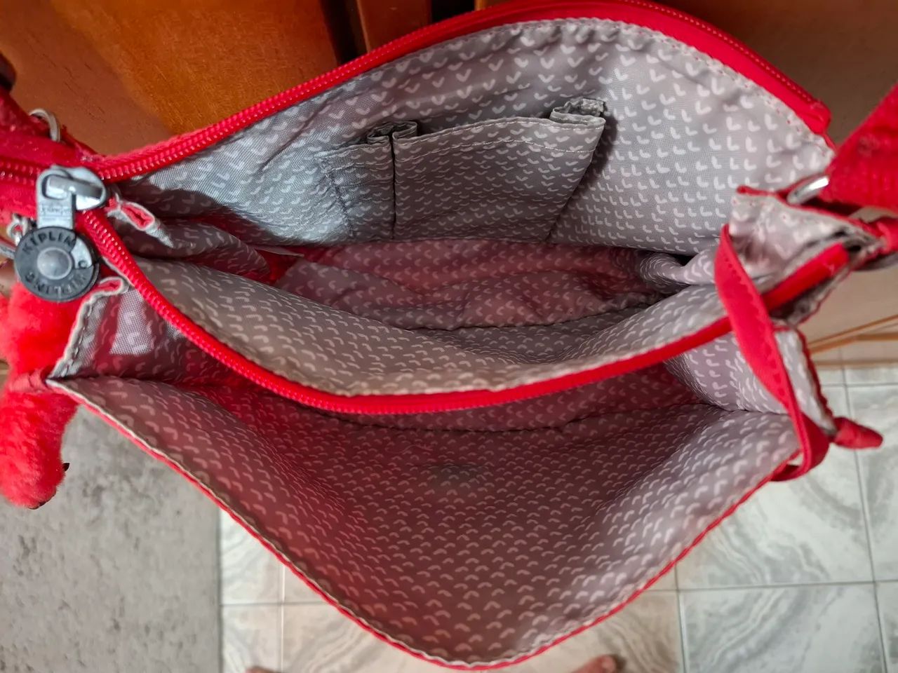 Bolsa Kipling Louiza (vermelha) - Foto 5