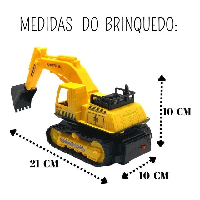 carro controle remoto retroescavadeira  3 func wb6727 21cm - Foto 3