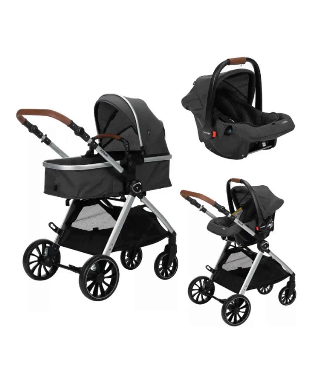 Carrinho 3 em 1 | Novo na Caixa | Travel System Romanzo Duo 0 a 15kg - Infanti