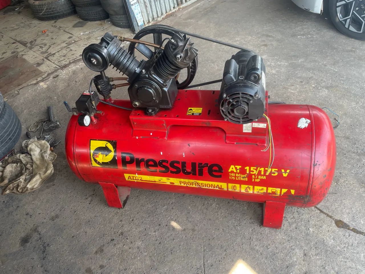 Compressor de ar profissional 175 litros 15 pés  - Foto 4