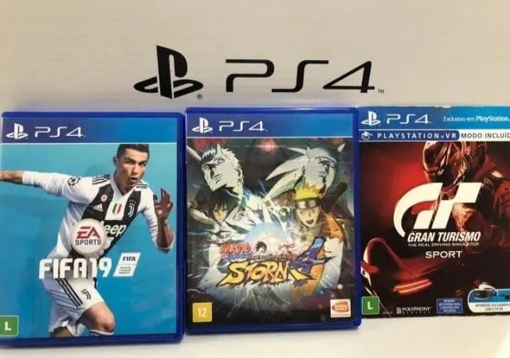 3 jogos PS4 - FIFA 19, Naruto Storm 4 e Gran Turismo Sport