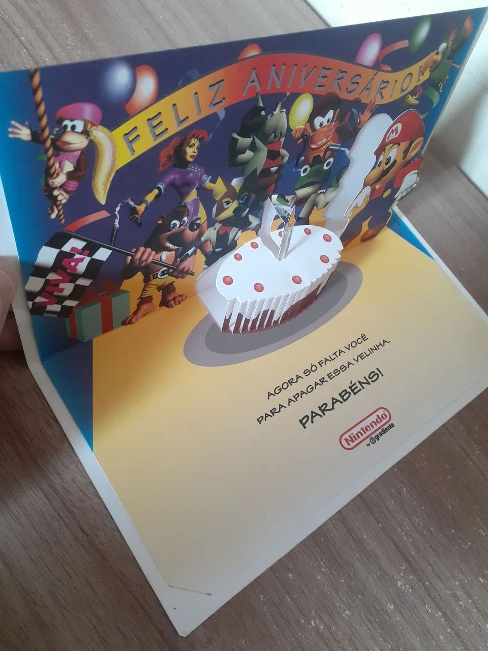 Raro Cartão Pop-up de Aniversário Nintendo by Gradiente - Original de 1997 - Foto 5