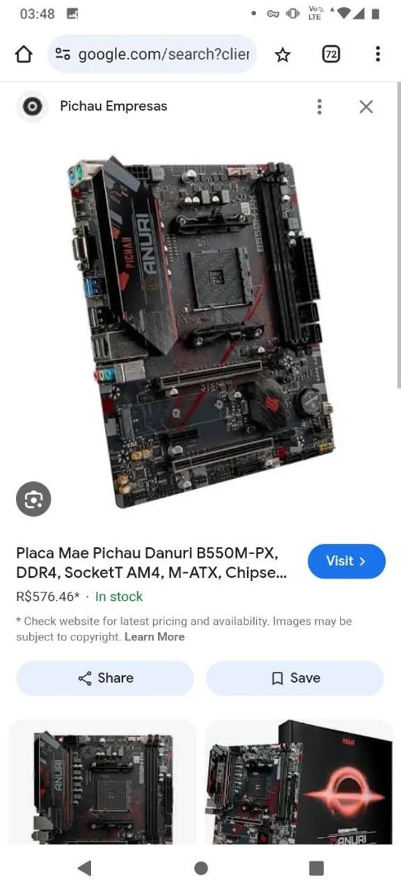 Kit Placa Mãe Pichau Danuri B550M-PX DDR4 mais Ryzen 5600 - Foto 3