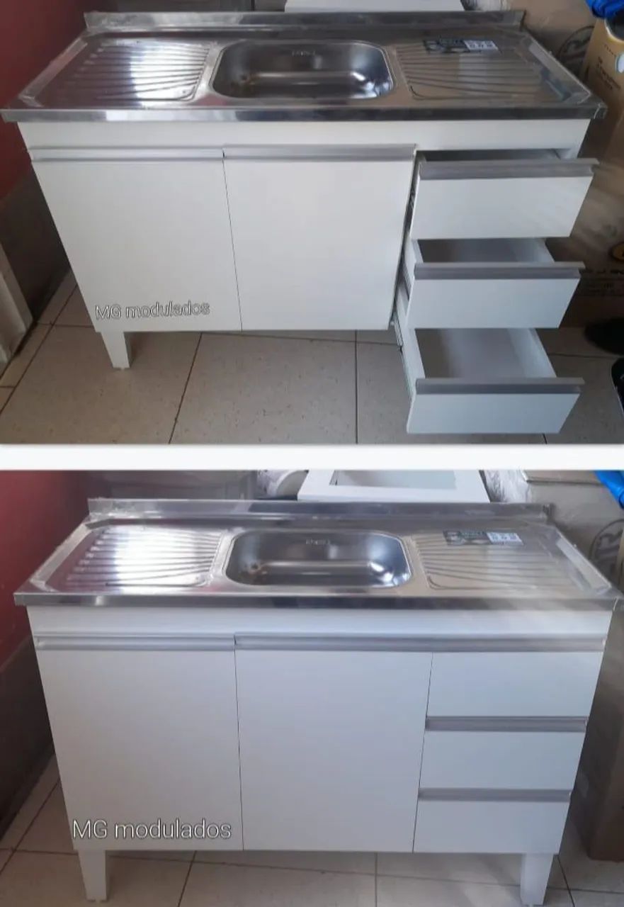 Balcão MDF com Pia Inox  - Foto 2