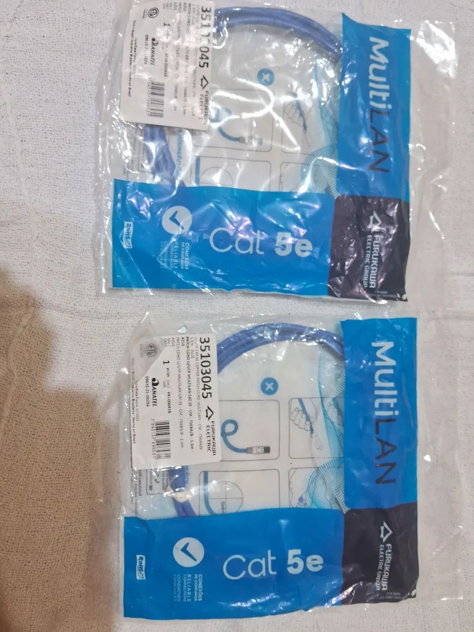 KIT 02 PATCH CORD CAT5E MULTILAN AZUL