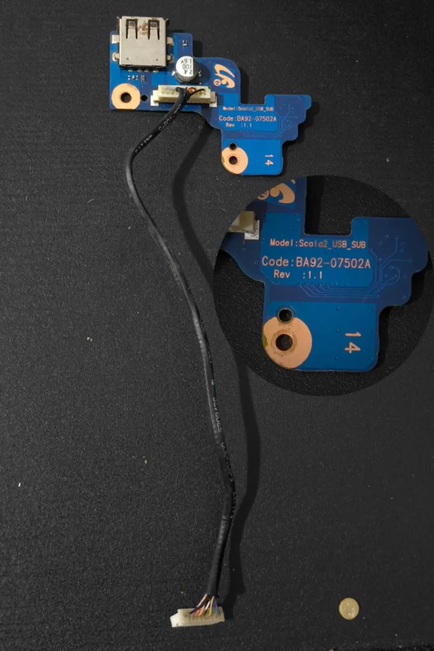 Placa Usb Power Button Notebook Samsung RV415 - Foto 2