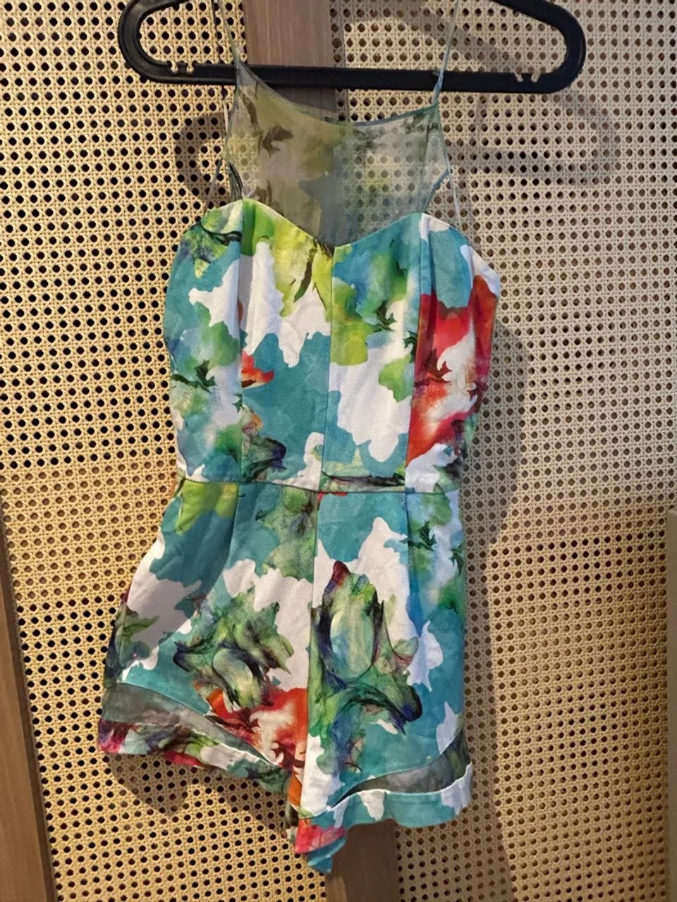 Vestido short malha estampado 