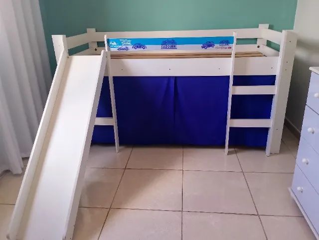 Cama Infantil com Escorregador e Cabana - Foto 3