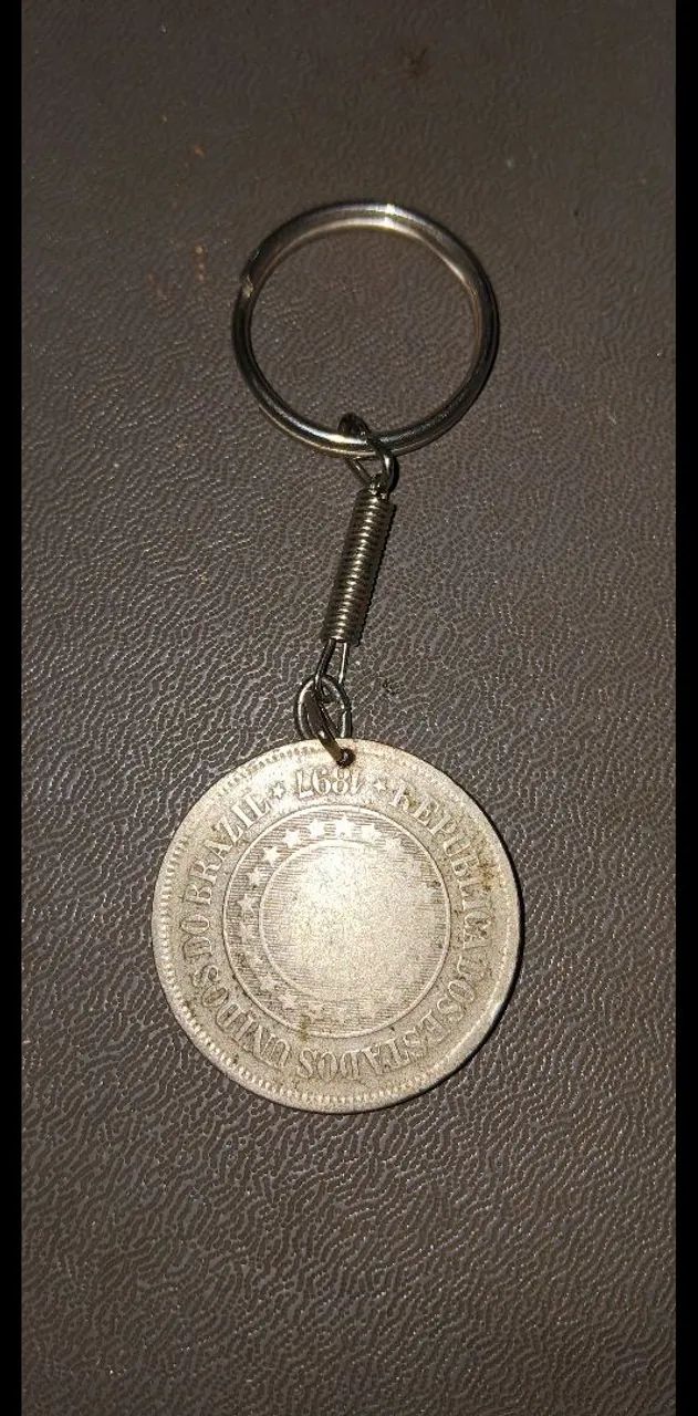 Chaveiro Moeda 200 Reis 1889 - Foto 2
