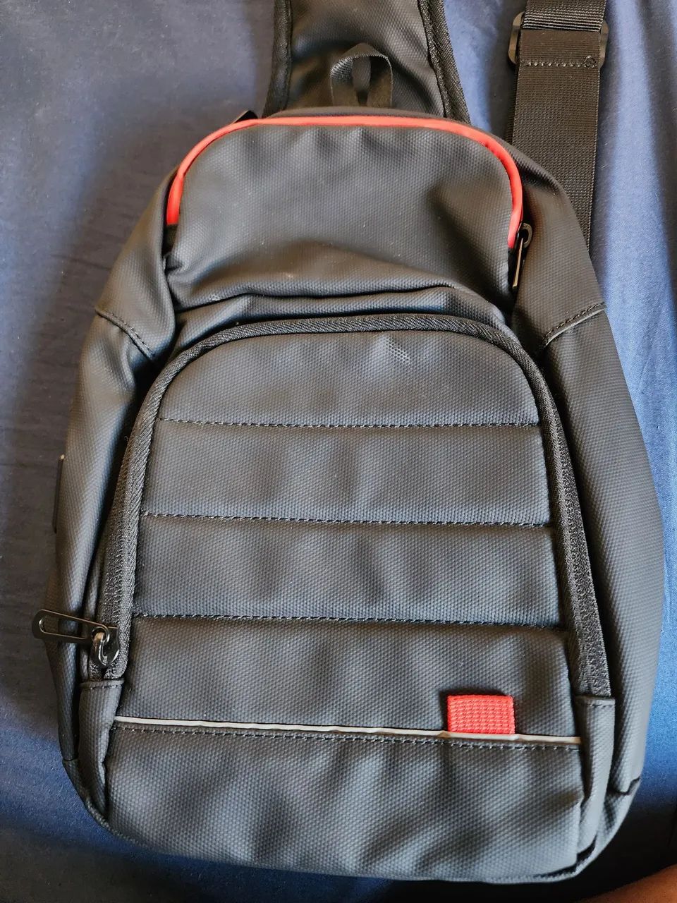 Bolsa transversal de peitoral unisex com USB - Foto 2