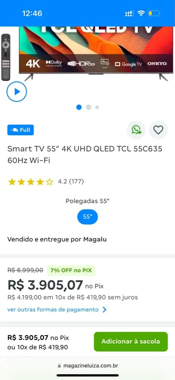 Tv TCL 55 polegadas 4 k  - Foto 4