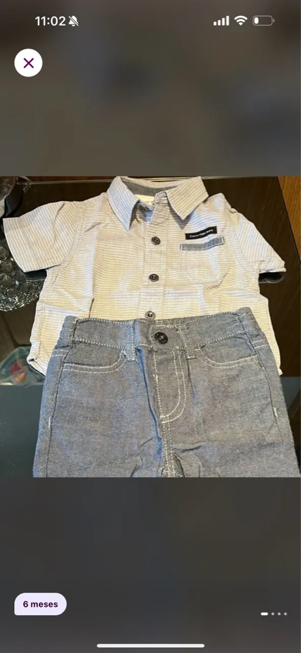 Conjunto social bebê Calvin Klein 3-6 meses