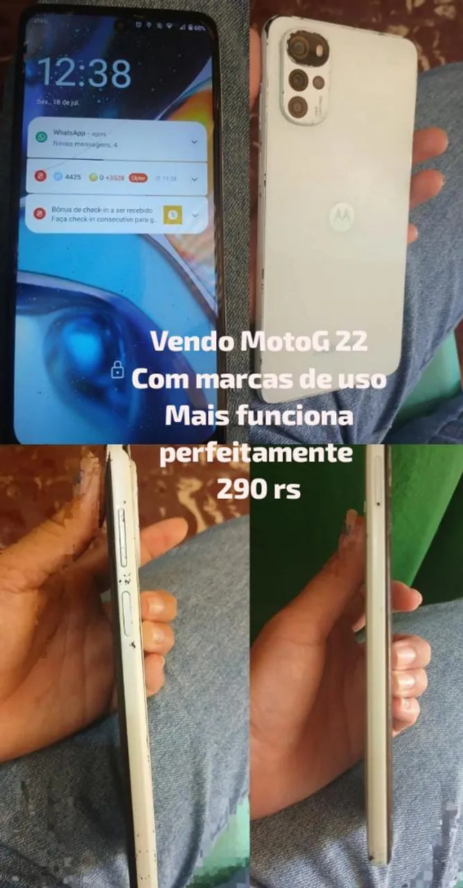 Moto G22 com marcas de uso - R$290