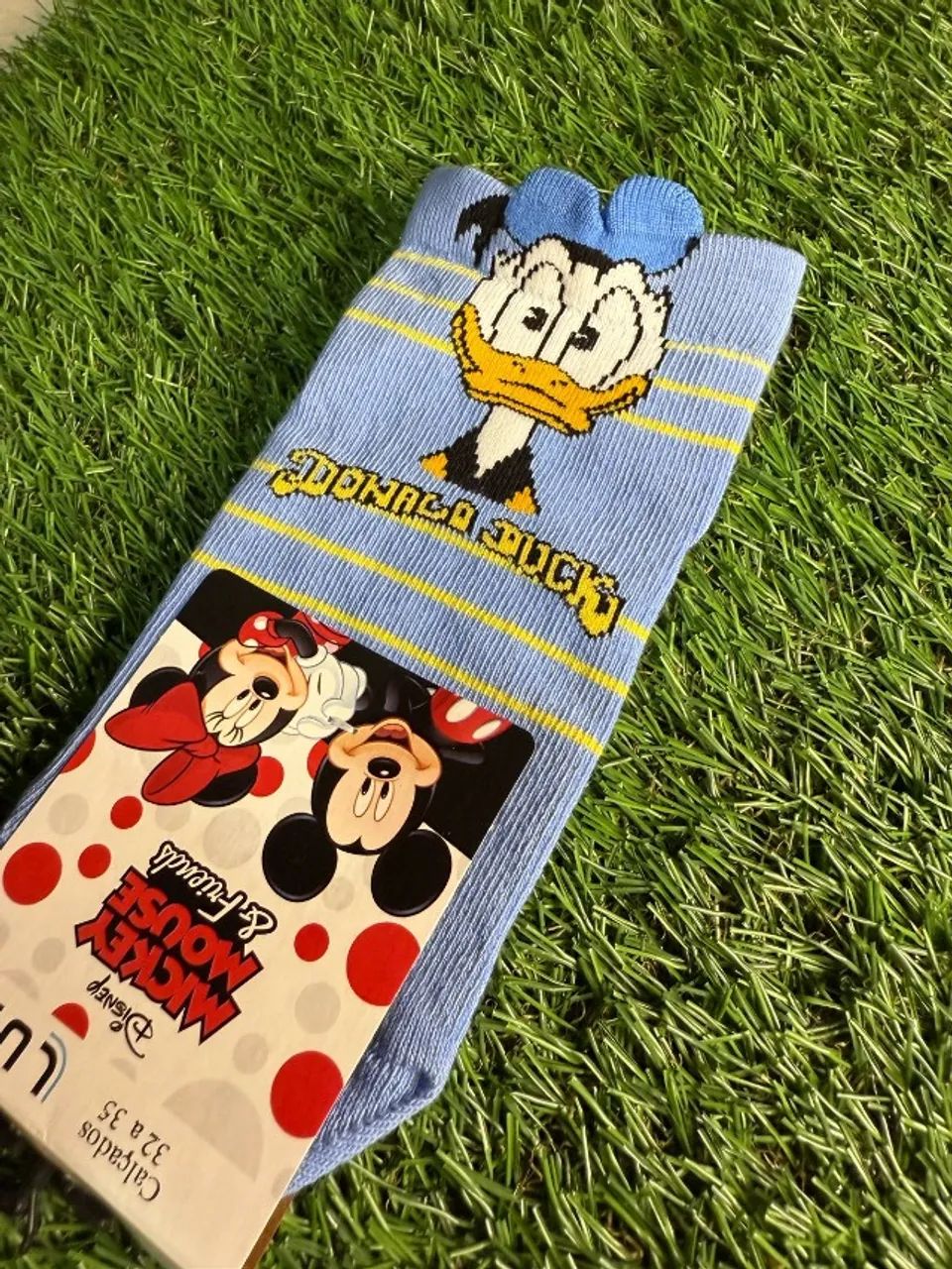 meia infantil pato donald