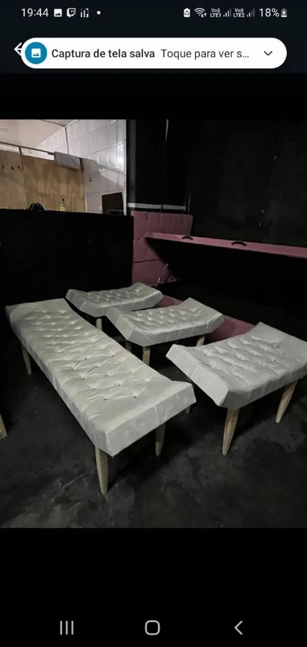 Conjunto de Sofás 2 lugares azul e branco - Foto 4