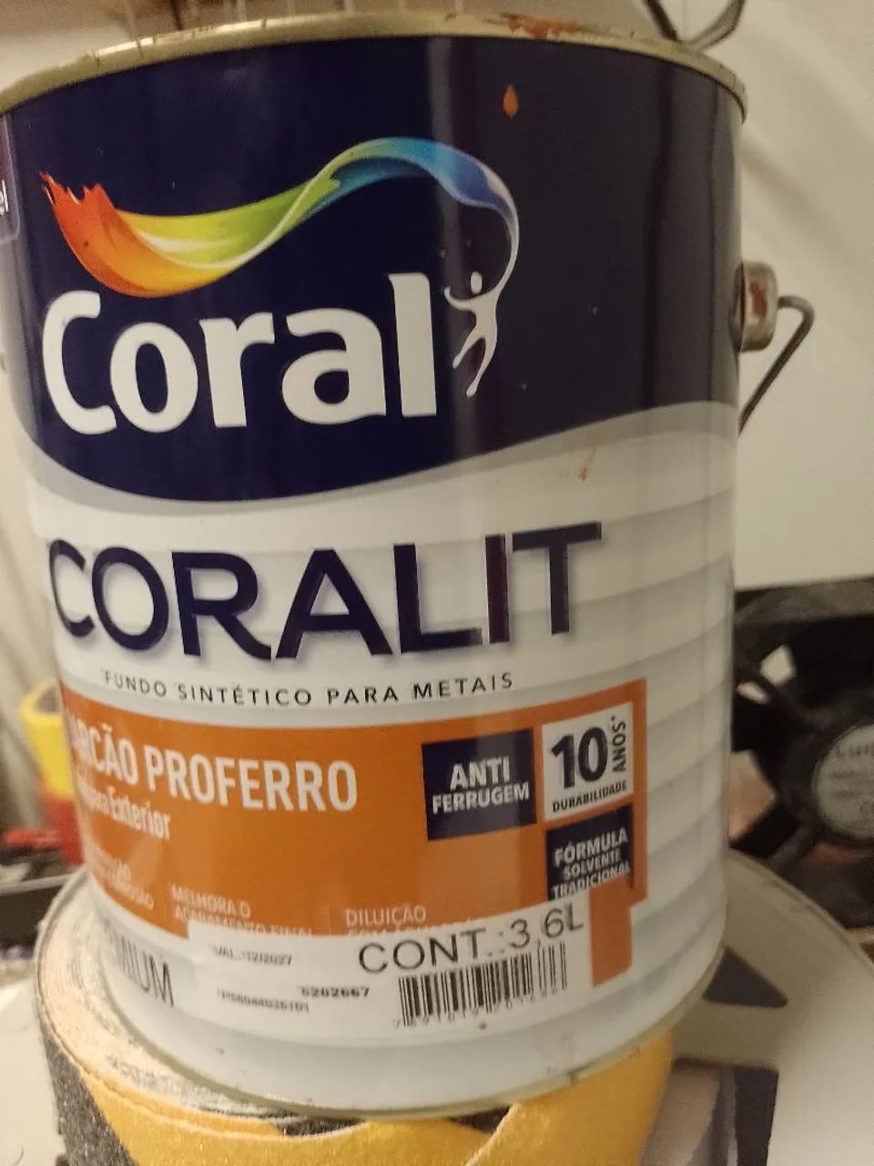 Tinta Coralit Fundo Sintético para metais galão de 3.6L lacrado .80 reas.