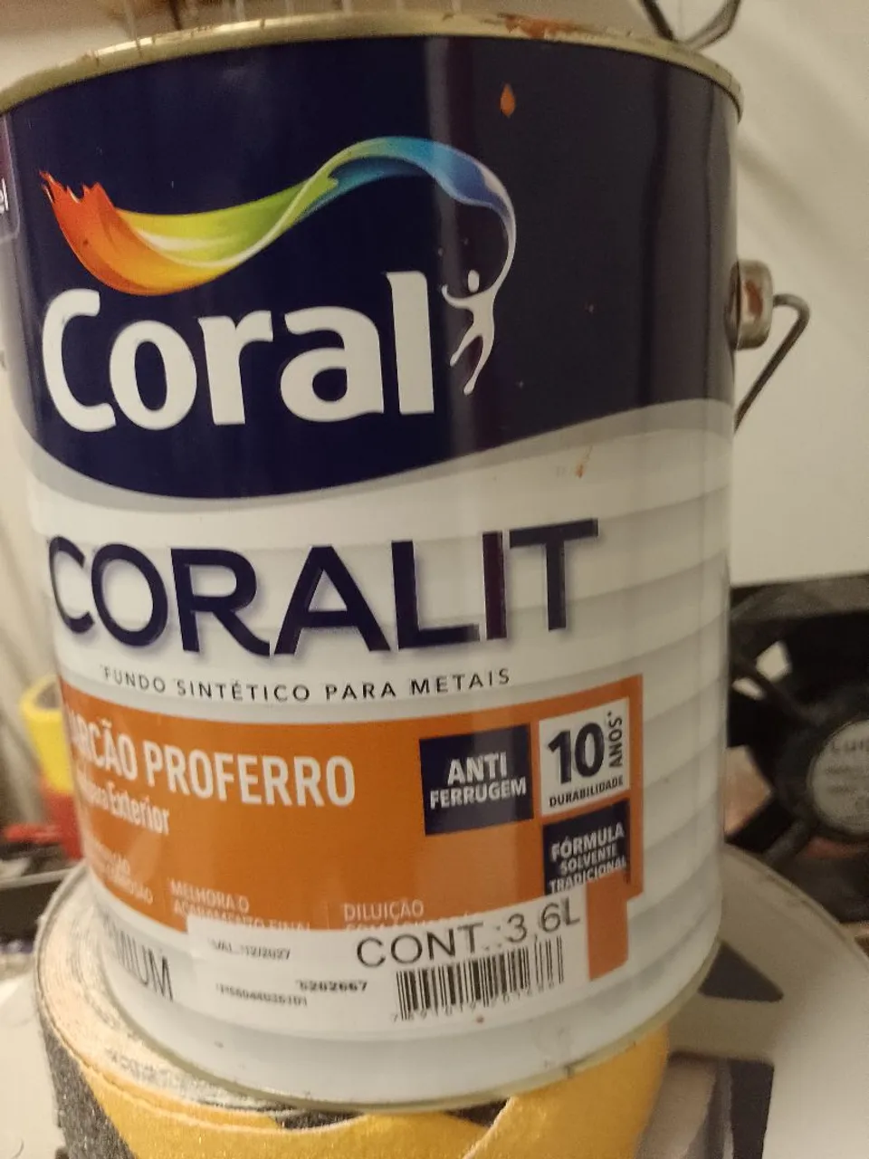 Tinta Coralit Fundo Sintético para metais galão de 3.6L lacrado .80 reas.