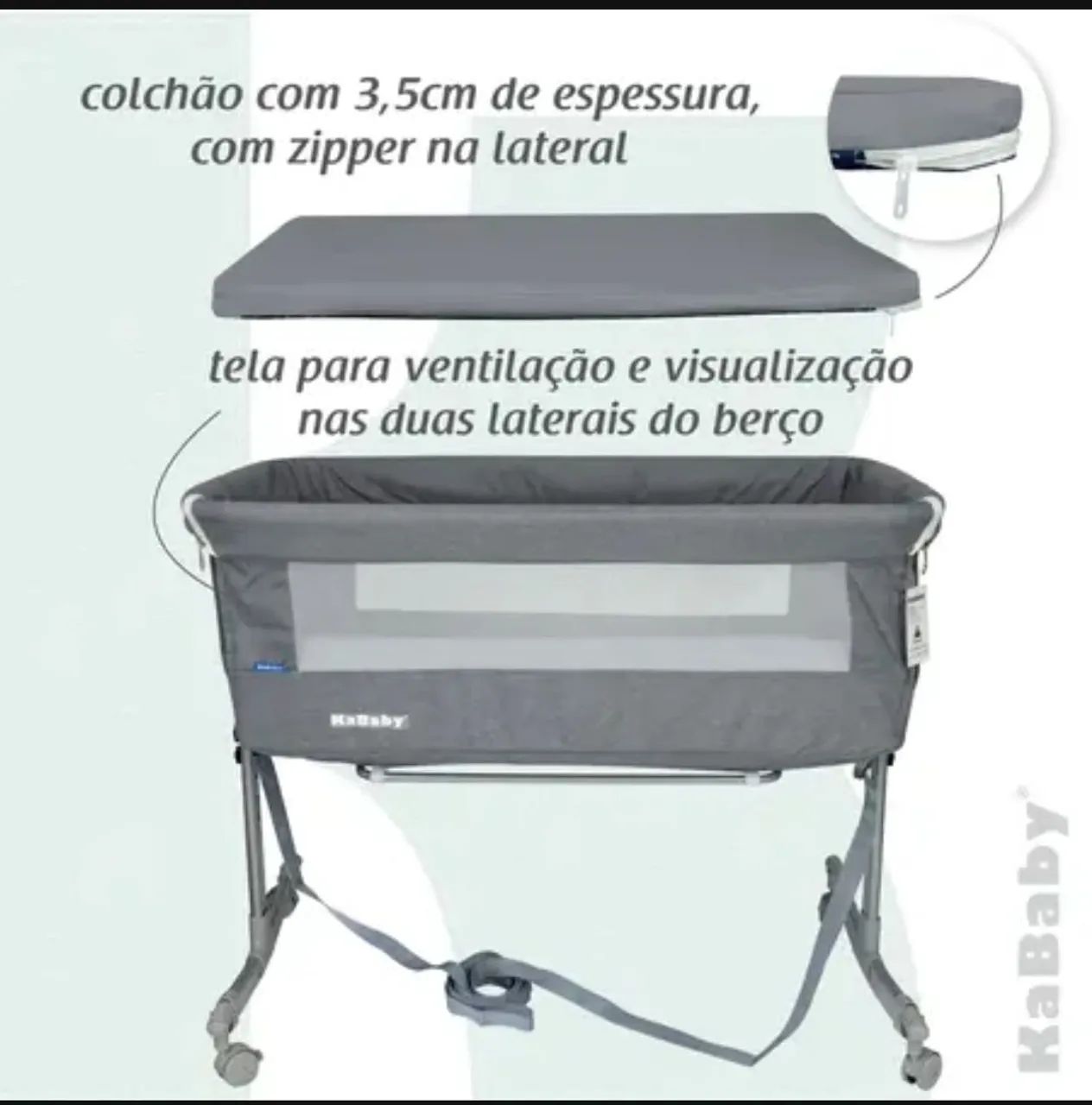 Berço portátil acoplado c/ função balanço  - Foto 3