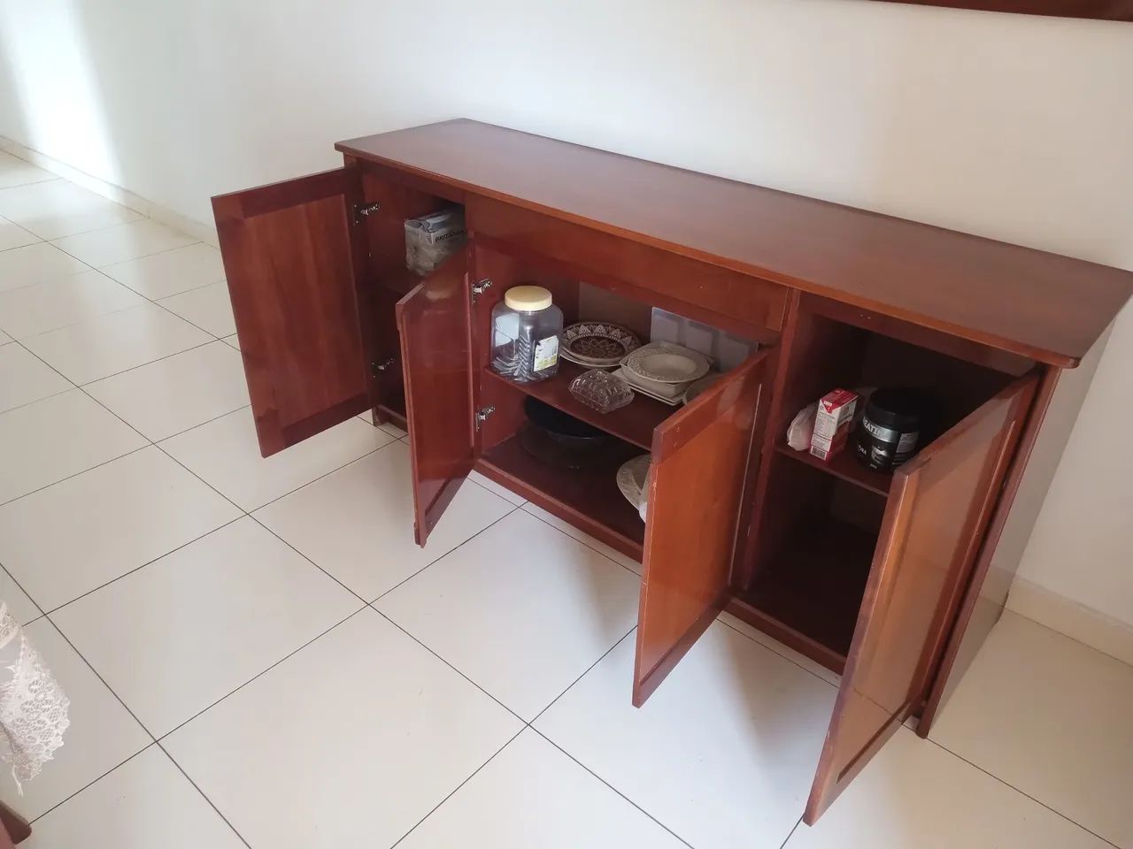 Buffet Aparador Quatro Portas Com Espelho 64596061261185123