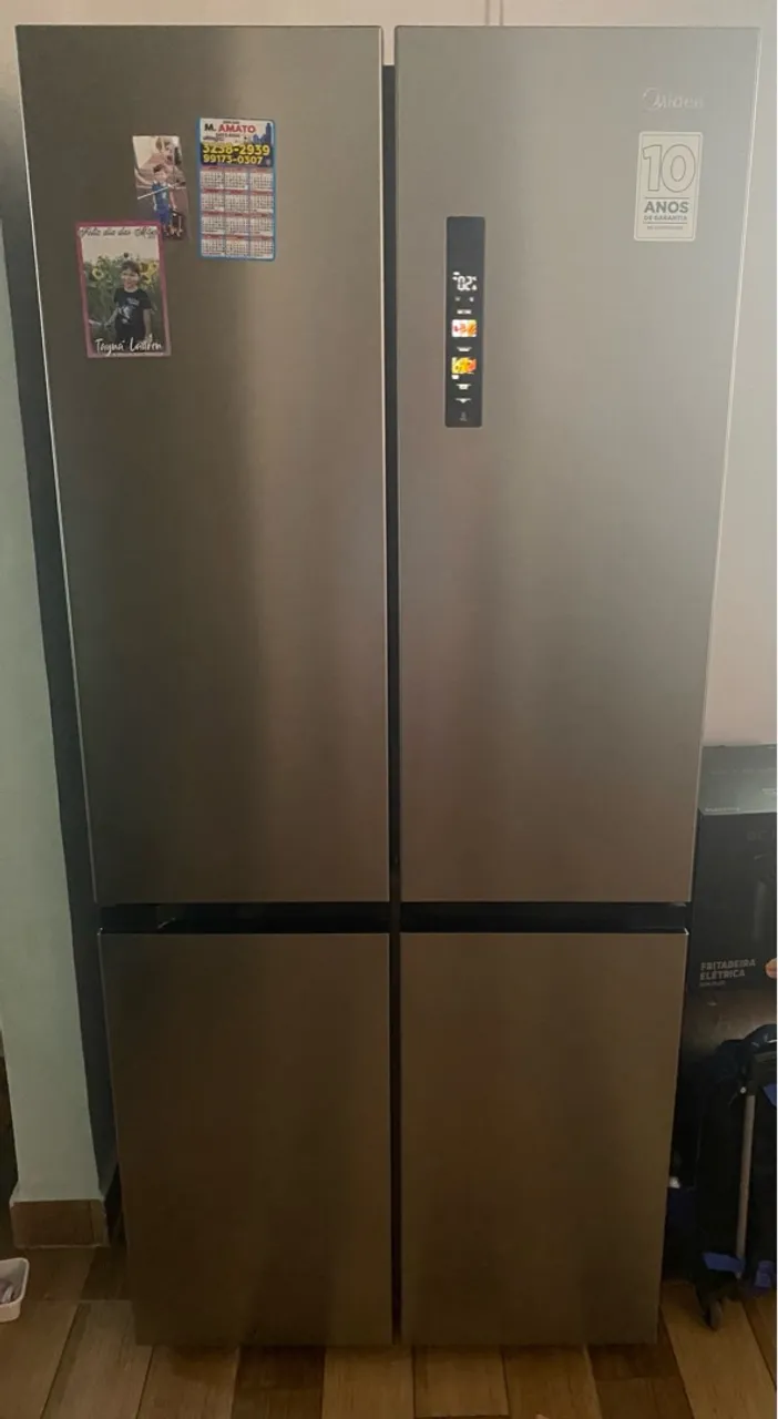 Geladeira Midea Side by Side Inox 4 Portas