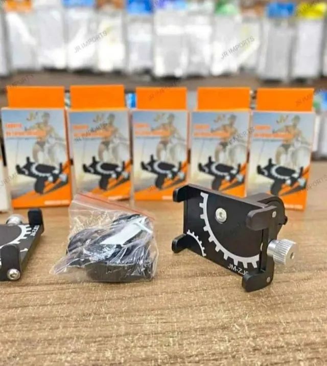 SUPORTE CELULAR ALUMINIO UNIVERSAL MOTO E BICICLETA