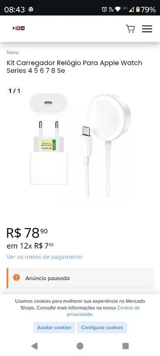 Carregador para relógio e carregador para celular Apple  - Foto 3