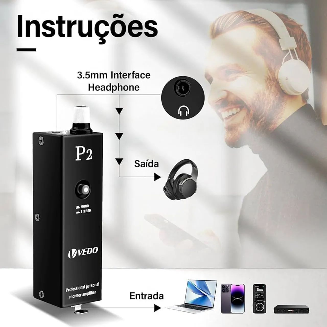 Amplificador de fone de ouvido vedo 