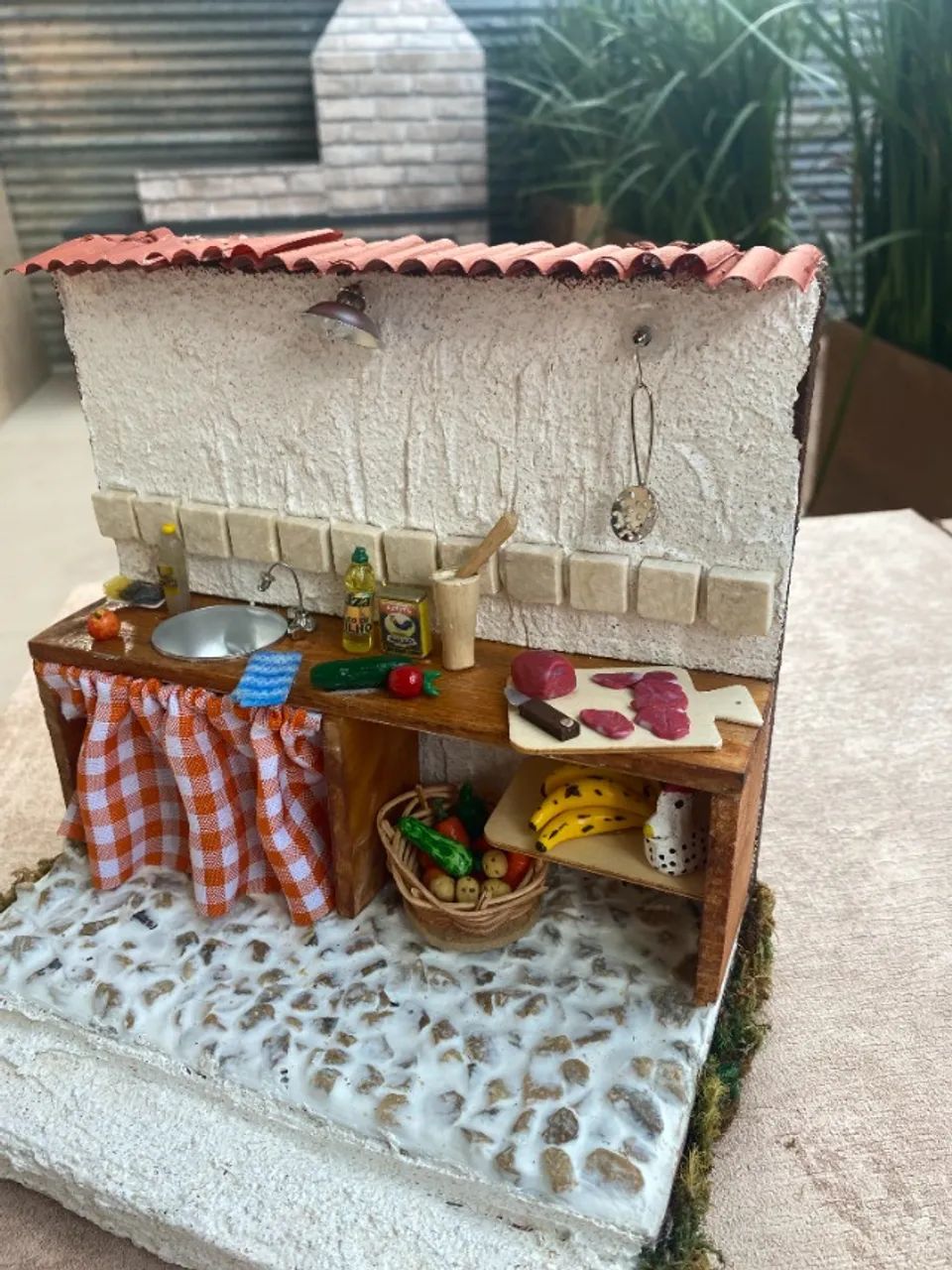 Miniatura Decorativa de Cozinha Rústica Artesanal - Peça Feita à Mão - Foto 3