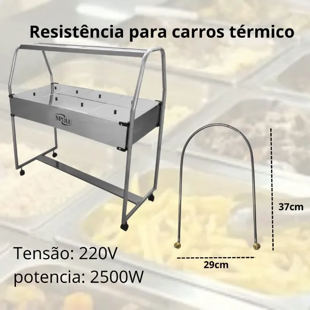 Resistência Elétrica 2500W X 220V/110V Ponta 90 Graus Niple 5/8" Para marmiteiro