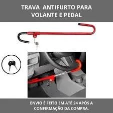 Trava Segurança Antifurto Volante Pedal Universal Chave Tetra wpp * - Foto 2