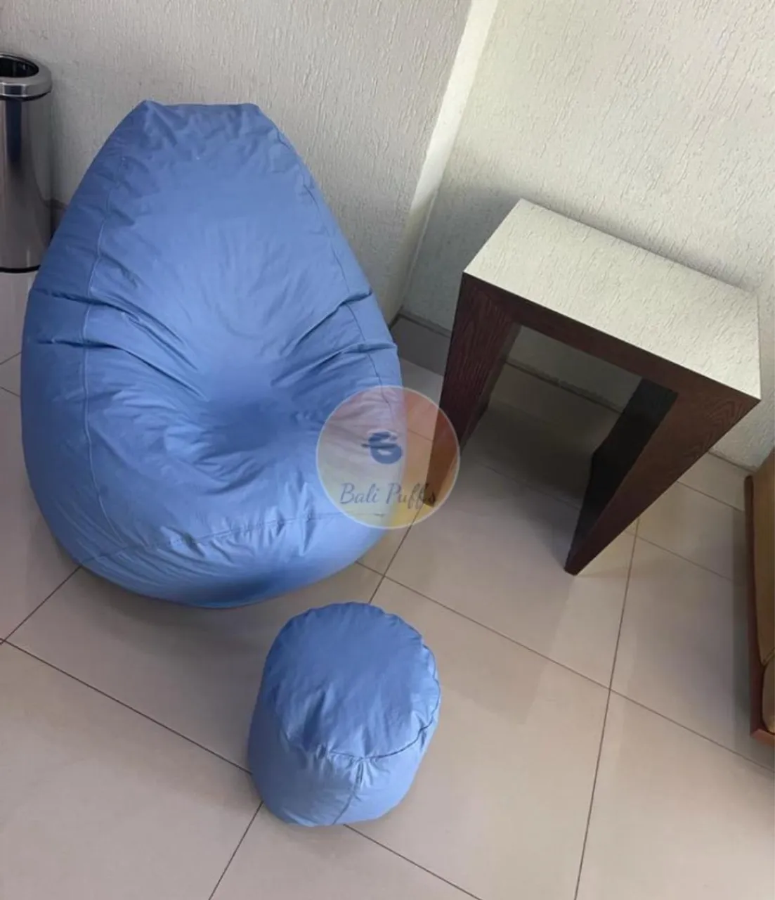 Puffe Pera Azul Claro