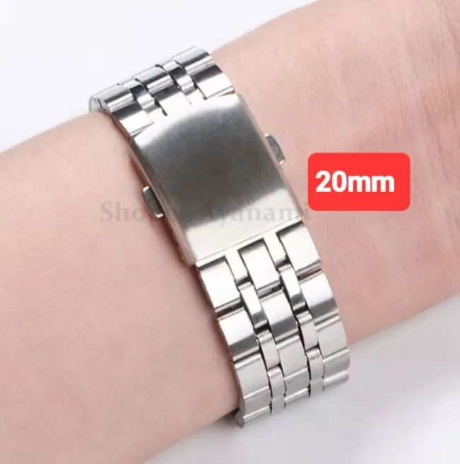 Pulseira de relogio aço inoxidável unisex de 20mm