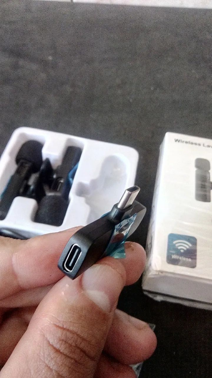 Microfone de Lapela sem fio bluetooth áudio voz vlog lives Produto novo testo na hora - Foto 4