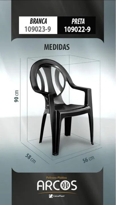 Jogo de Mesa e Cadeiras de Plástico Preto - Foto 3