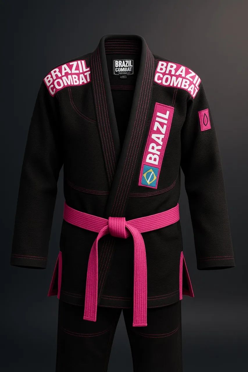 Kimono Infantil Feminino Brazil Combat - Leve, Resistente e com Detalhes Rosa Estilosos - Foto 2