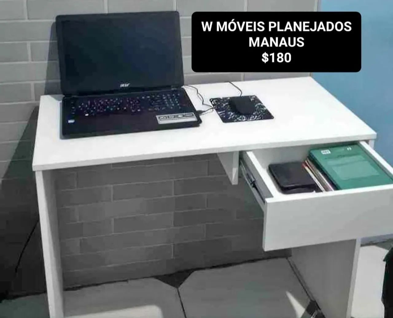 Escrivaninhas Branco em MDF (Preços estão nas Imagens) - Foto 3