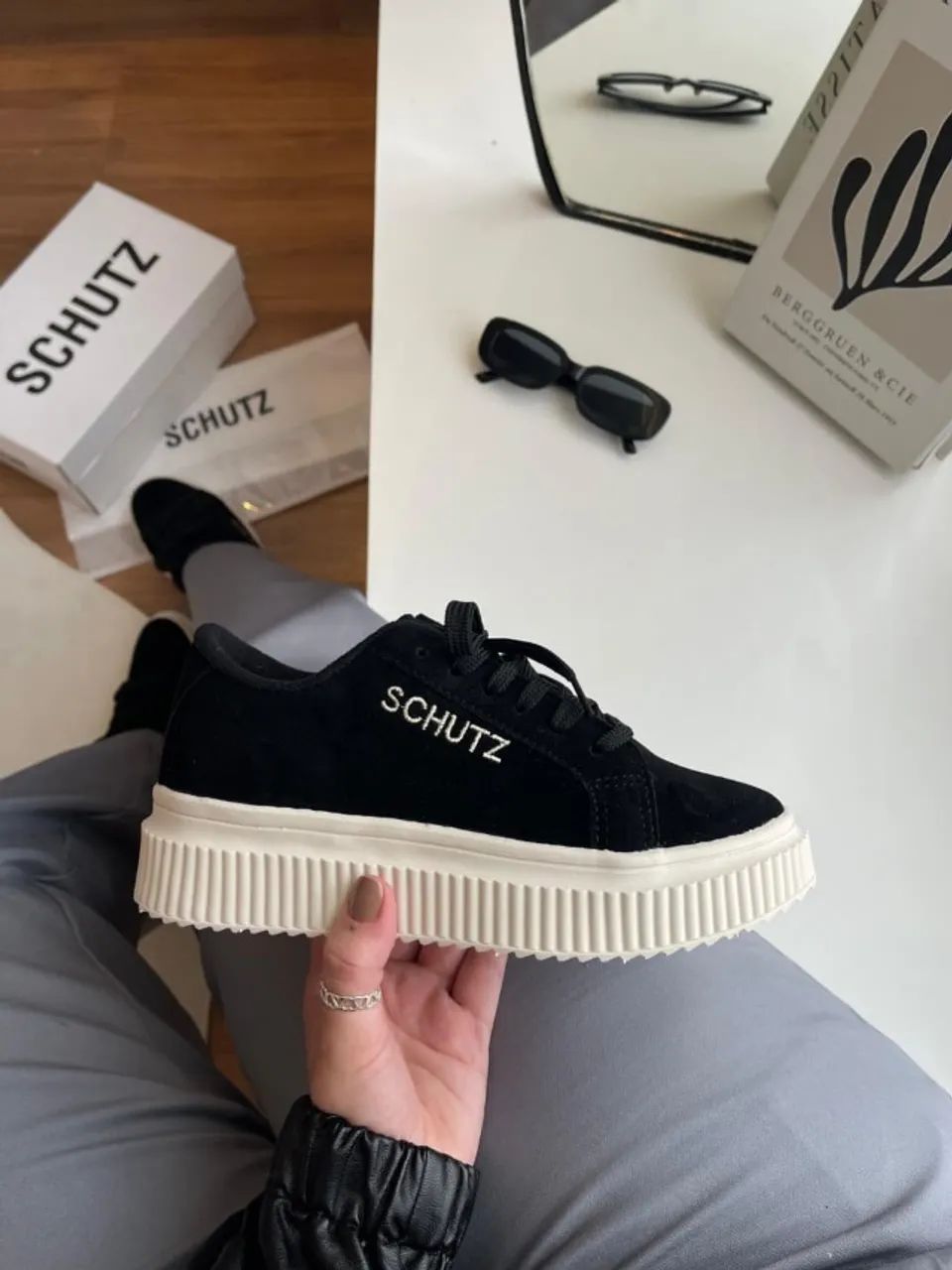 Tênis Schutz Feminino Linha Luxo Cinza/Preto/Marrom